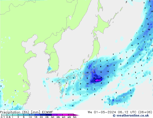 Z500/Rain (+SLP)/Z850 ECMWF  01.05.2024 12 UTC