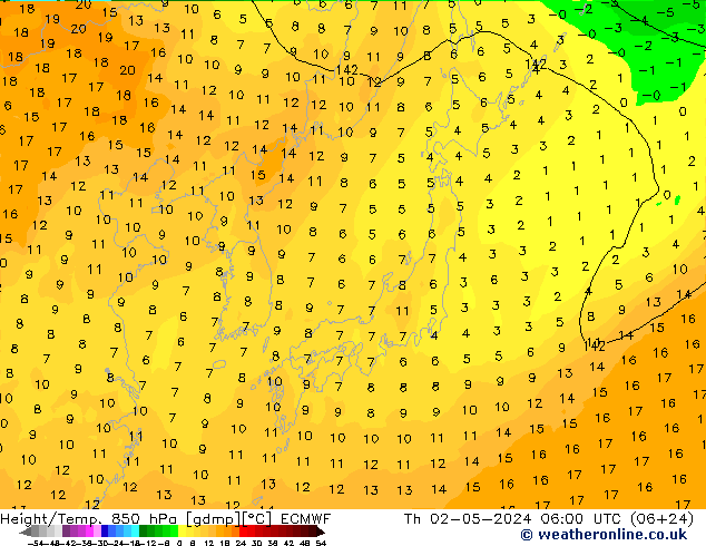 Z500/Rain (+SLP)/Z850 ECMWF чт 02.05.2024 06 UTC