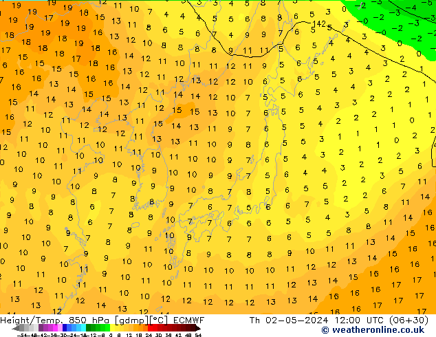 Z500/Regen(+SLP)/Z850 ECMWF do 02.05.2024 12 UTC