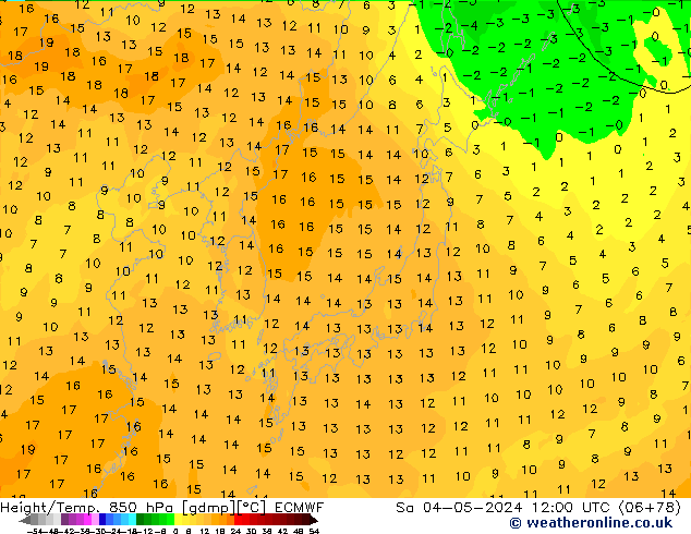 Z500/Rain (+SLP)/Z850 ECMWF Sa 04.05.2024 12 UTC