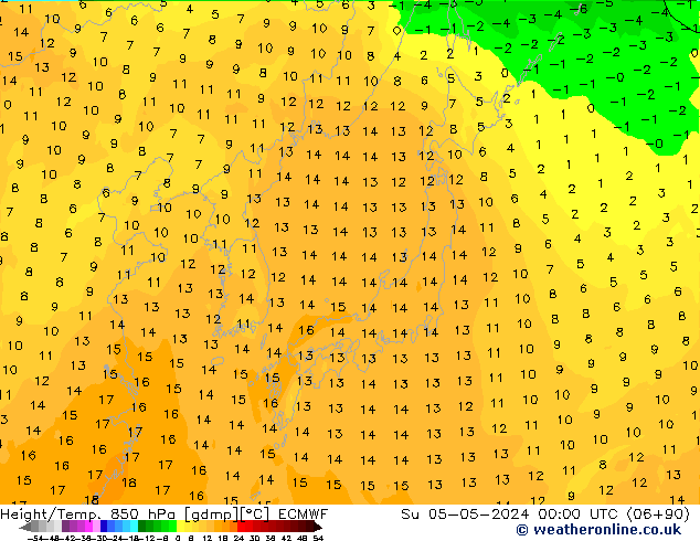 Z500/Rain (+SLP)/Z850 ECMWF Su 05.05.2024 00 UTC