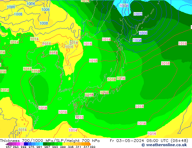 Thck 700-1000 hPa ECMWF Fr 03.05.2024 06 UTC