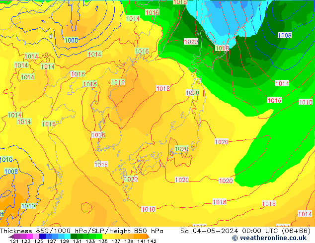 Thck 850-1000 hPa ECMWF Sa 04.05.2024 00 UTC