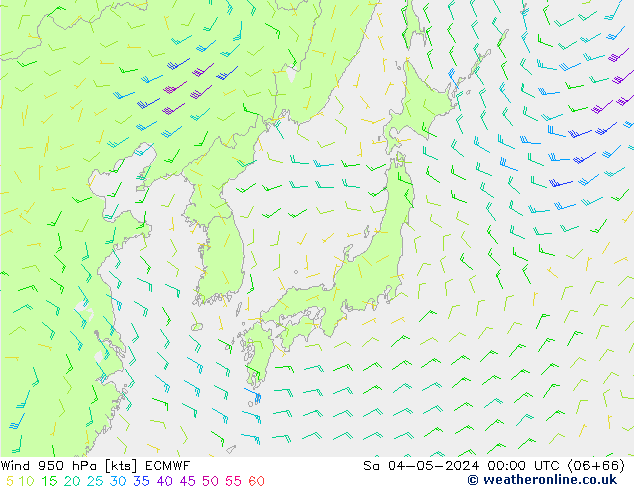 Wind 950 hPa ECMWF Sa 04.05.2024 00 UTC