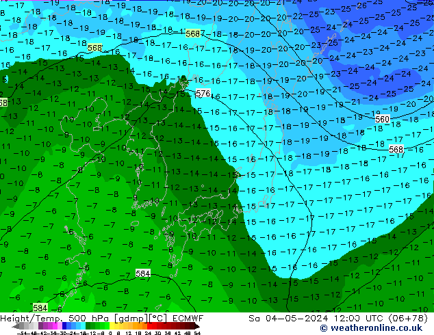 Z500/Regen(+SLP)/Z850 ECMWF za 04.05.2024 12 UTC