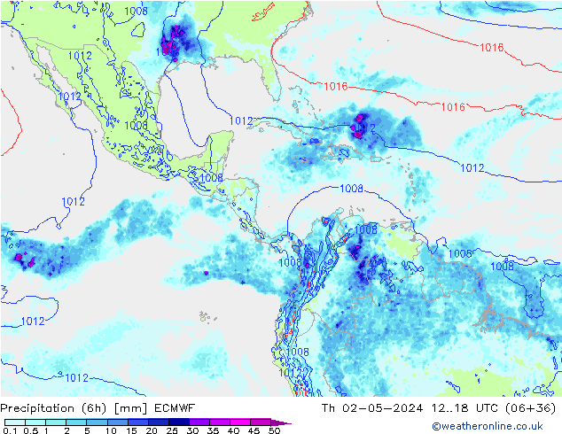 Z500/Rain (+SLP)/Z850 ECMWF jue 02.05.2024 18 UTC