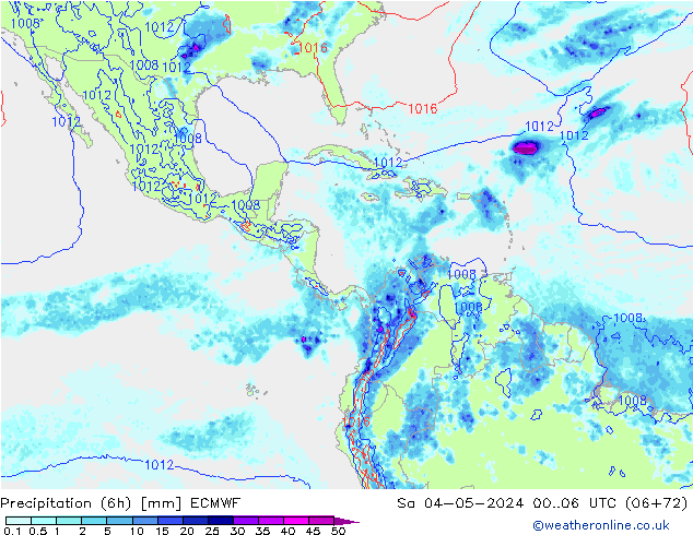 Z500/Rain (+SLP)/Z850 ECMWF sab 04.05.2024 06 UTC