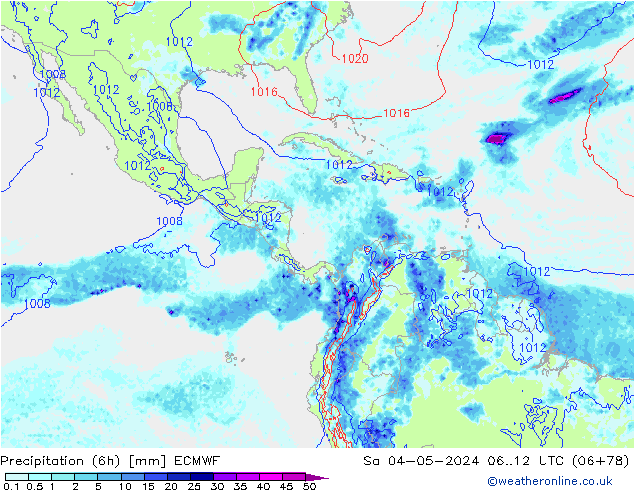 Z500/Rain (+SLP)/Z850 ECMWF Sáb 04.05.2024 12 UTC