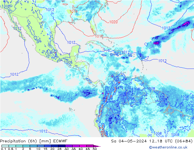 Prec 6h/Wind 10m/950 ECMWF sáb 04.05.2024 18 UTC