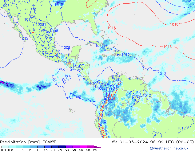 Srážky ECMWF St 01.05.2024 09 UTC