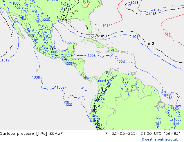 Yer basıncı ECMWF Cu 03.05.2024 21 UTC