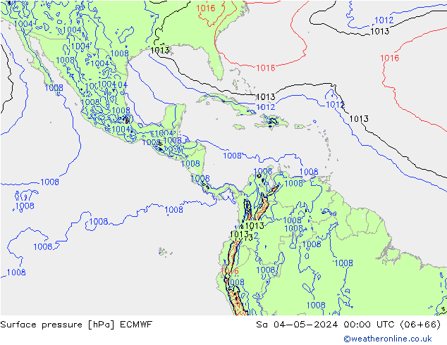 Surface pressure ECMWF Sa 04.05.2024 00 UTC