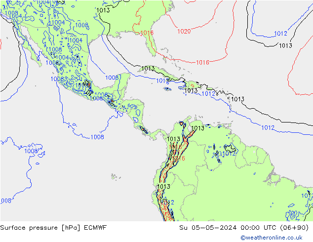 pression de l'air ECMWF dim 05.05.2024 00 UTC