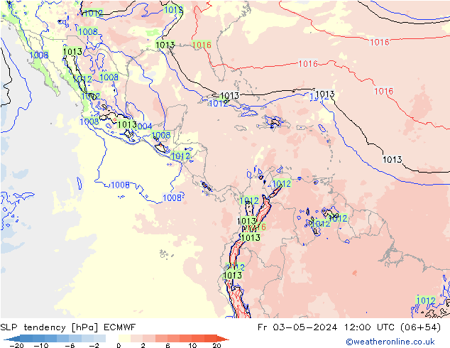 SLP tendency ECMWF Pá 03.05.2024 12 UTC