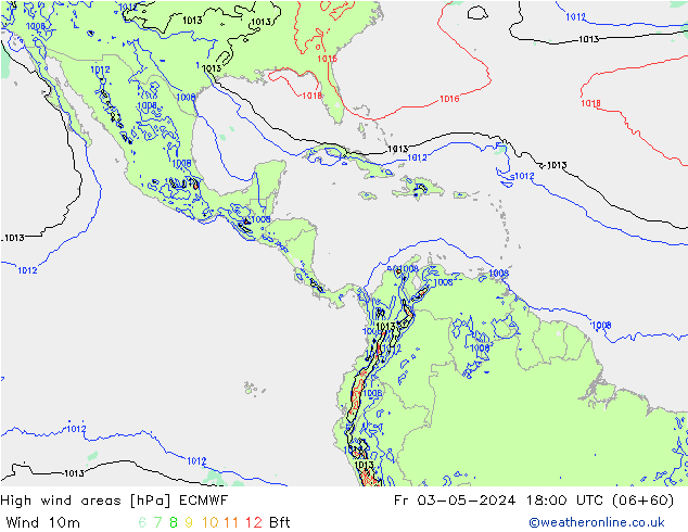 High wind areas ECMWF Fr 03.05.2024 18 UTC