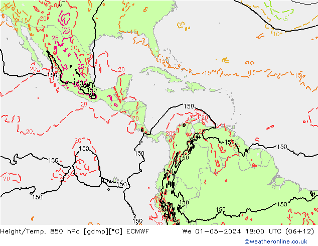 Z500/Rain (+SLP)/Z850 ECMWF śro. 01.05.2024 18 UTC