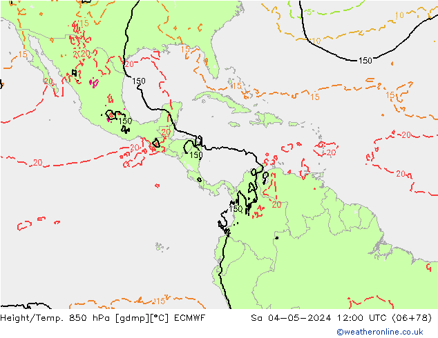 Z500/Rain (+SLP)/Z850 ECMWF Sáb 04.05.2024 12 UTC