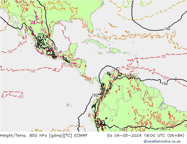 Z500/Rain (+SLP)/Z850 ECMWF sab 04.05.2024 18 UTC