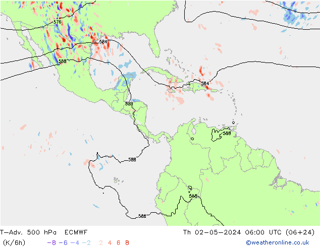 T-Adv. 500 hPa ECMWF Do 02.05.2024 06 UTC