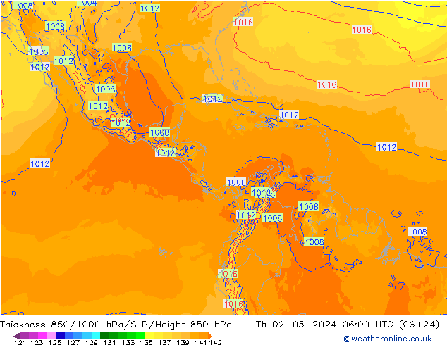 Schichtdicke 850-1000 hPa ECMWF Do 02.05.2024 06 UTC