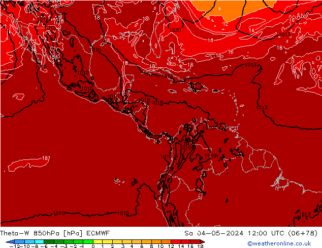 Theta-W 850hPa ECMWF Cts 04.05.2024 12 UTC