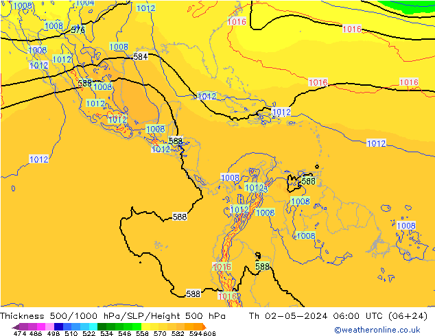 Thck 500-1000hPa ECMWF jeu 02.05.2024 06 UTC