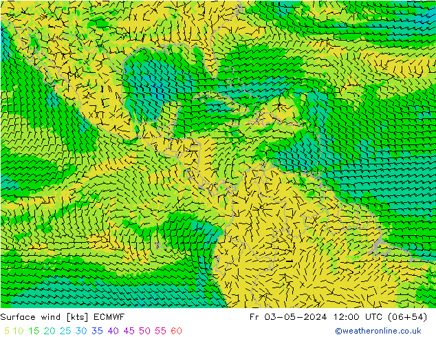 Wind 10 m ECMWF vr 03.05.2024 12 UTC