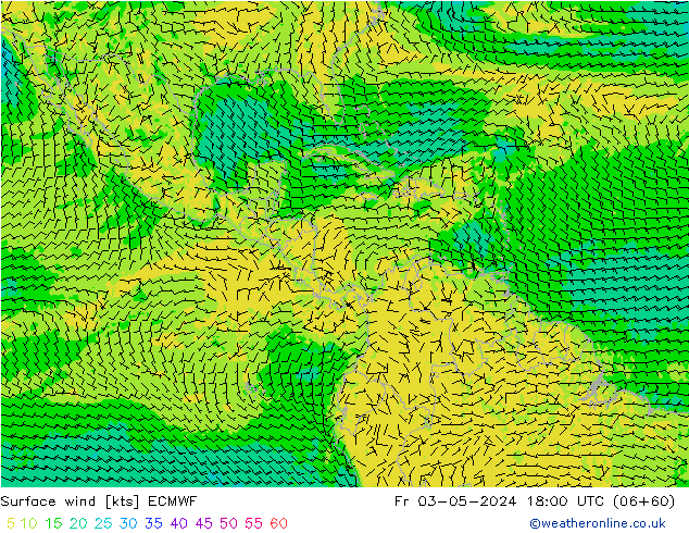 Surface wind ECMWF Fr 03.05.2024 18 UTC