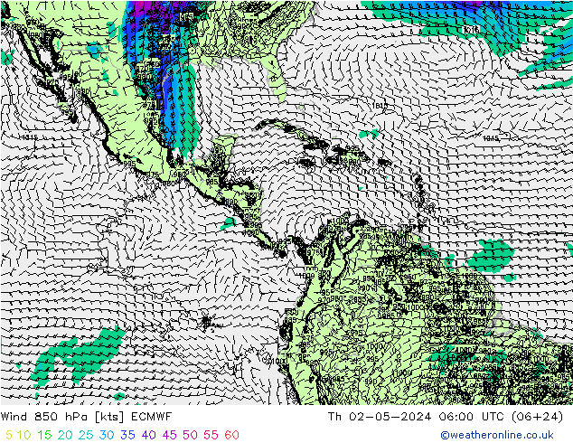 Wind 850 hPa ECMWF Do 02.05.2024 06 UTC