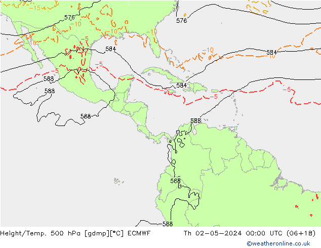 Z500/Yağmur (+YB)/Z850 ECMWF Per 02.05.2024 00 UTC