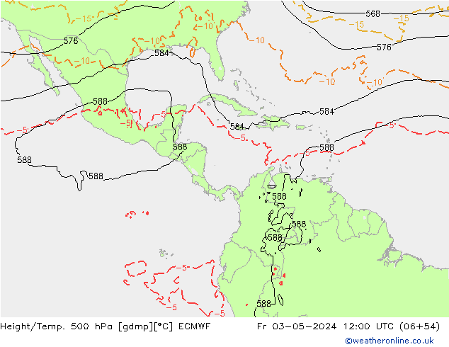 Z500/Regen(+SLP)/Z850 ECMWF vr 03.05.2024 12 UTC