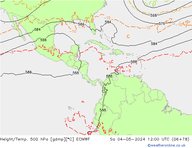 Z500/Rain (+SLP)/Z850 ECMWF Sa 04.05.2024 12 UTC