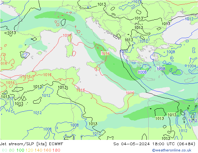 Jet stream/SLP ECMWF Sa 04.05.2024 18 UTC