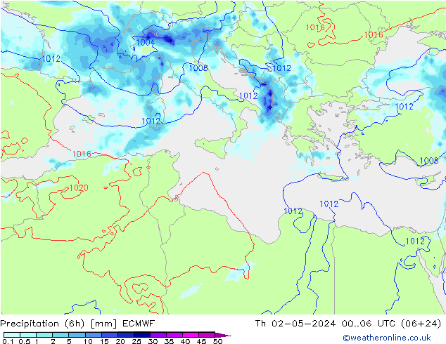 Z500/Rain (+SLP)/Z850 ECMWF Qui 02.05.2024 06 UTC