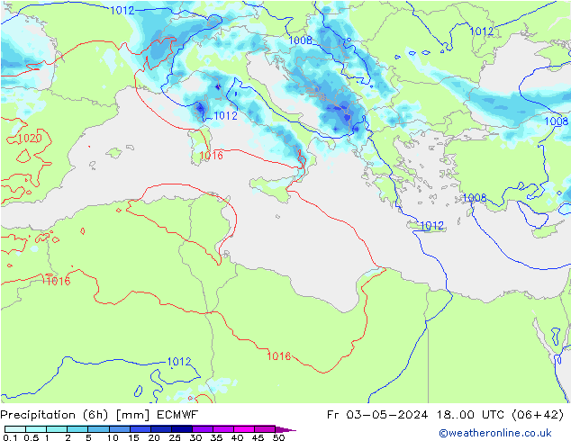 Z500/Rain (+SLP)/Z850 ECMWF Fr 03.05.2024 00 UTC