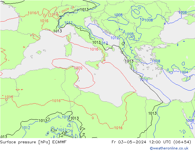 Surface pressure ECMWF Fr 03.05.2024 12 UTC