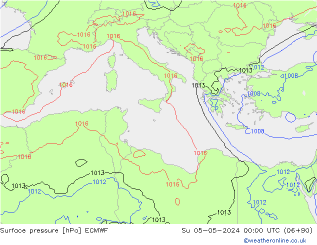 приземное давление ECMWF Вс 05.05.2024 00 UTC