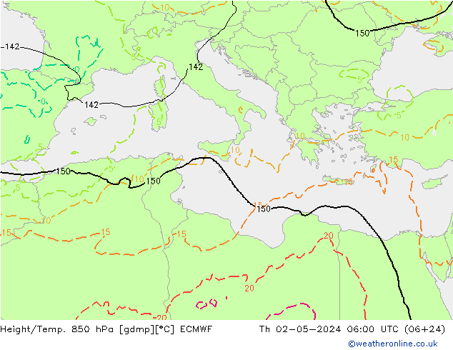 Z500/Rain (+SLP)/Z850 ECMWF Čt 02.05.2024 06 UTC