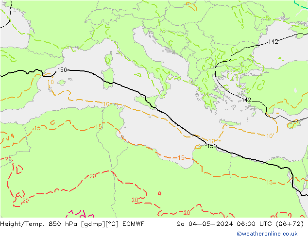 Z500/Rain (+SLP)/Z850 ECMWF Sa 04.05.2024 06 UTC