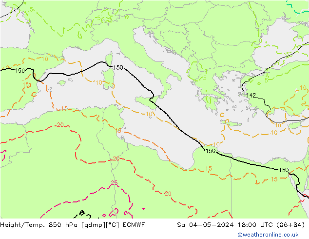 Z500/Regen(+SLP)/Z850 ECMWF za 04.05.2024 18 UTC