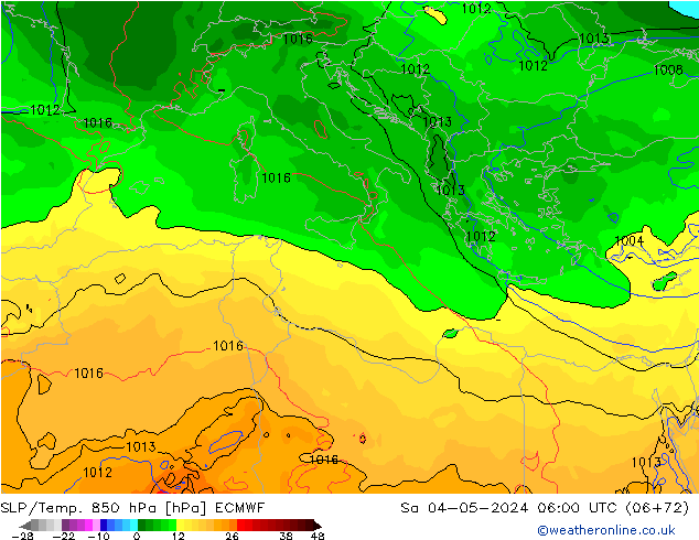 SLP/Temp. 850 hPa ECMWF So 04.05.2024 06 UTC