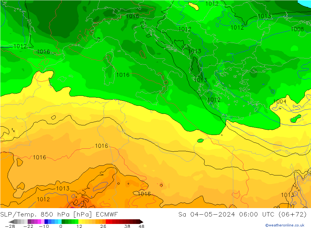 SLP/Temp. 850 hPa ECMWF So 04.05.2024 06 UTC