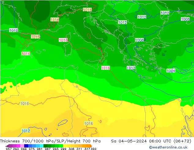 Thck 700-1000 hPa ECMWF So 04.05.2024 06 UTC