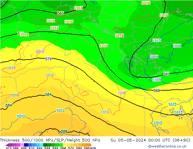 Thck 500-1000hPa ECMWF Su 05.05.2024 00 UTC