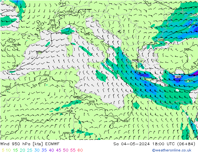 Wind 950 hPa ECMWF Sa 04.05.2024 18 UTC