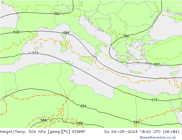 Z500/Regen(+SLP)/Z850 ECMWF za 04.05.2024 18 UTC