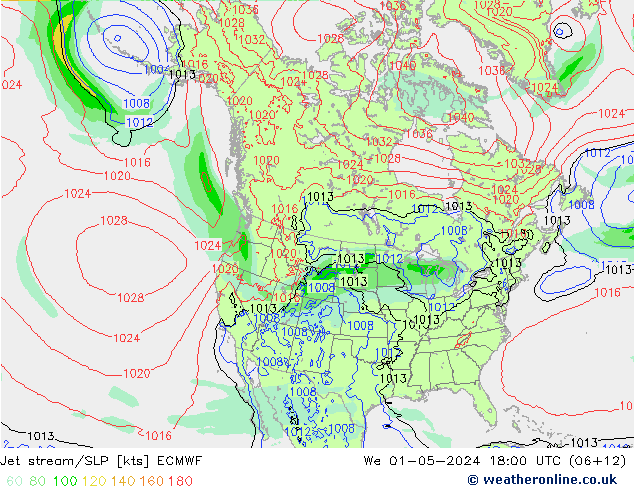 Polarjet/Bodendruck ECMWF Mi 01.05.2024 18 UTC