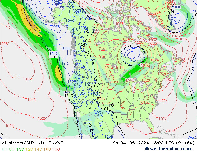 Polarjet/Bodendruck ECMWF Sa 04.05.2024 18 UTC