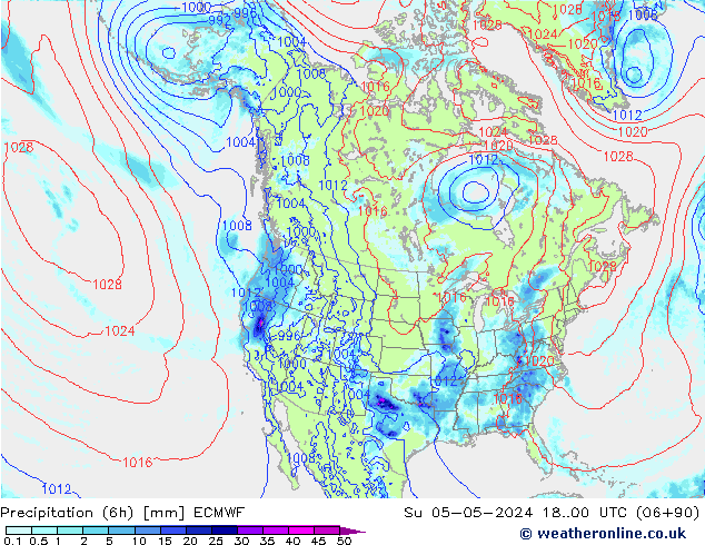 Z500/Rain (+SLP)/Z850 ECMWF Su 05.05.2024 00 UTC