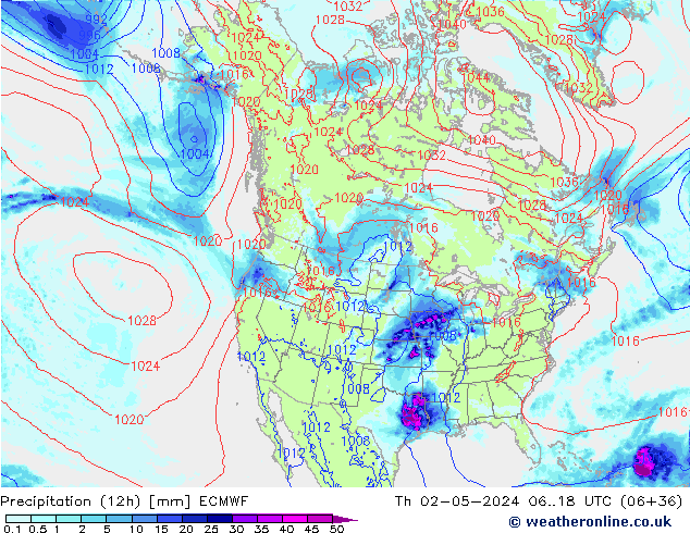 Precipitazione (12h) ECMWF gio 02.05.2024 18 UTC